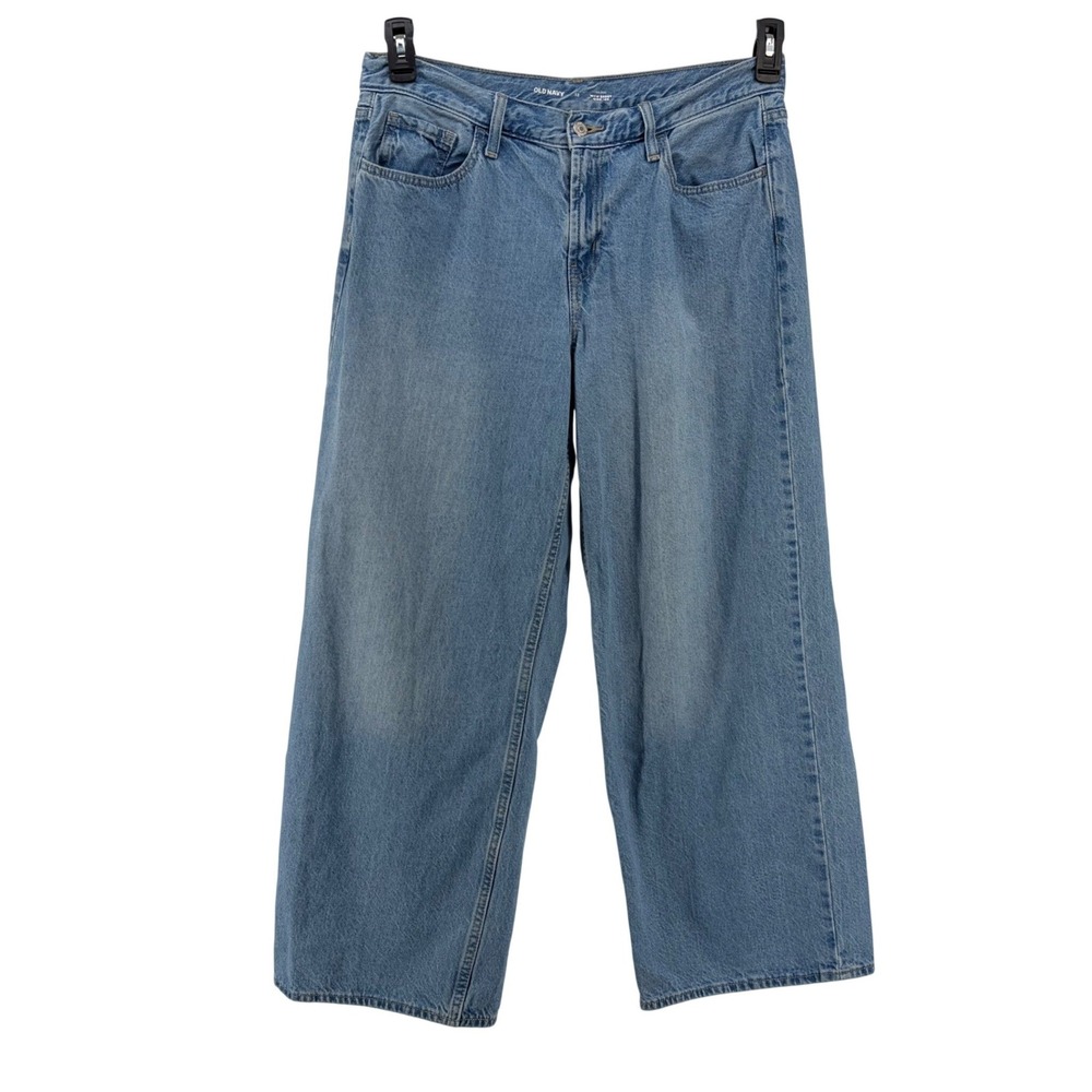 Old Navy Wow Baggy Jeans Womens‎ 12 Mid-Rise Wide Leg Dreamweaver Blue 90s Y2K